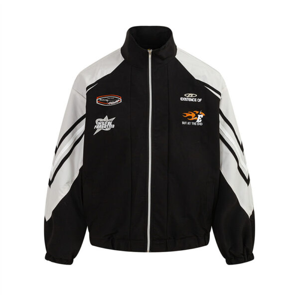 Motorcycle Racing Suit Jacket Stitching Contrast Color Design Sense Men - Image 2