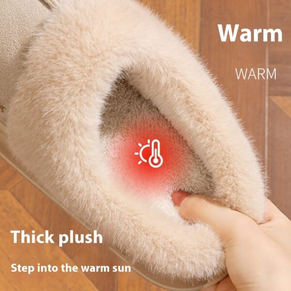 New Winter Cosy Warm Couple Style Concise Fluffy Slippers Women Men Non-slip Soft Slides Indoor Mule Ladies' Home Cotton Shoes - Image 6