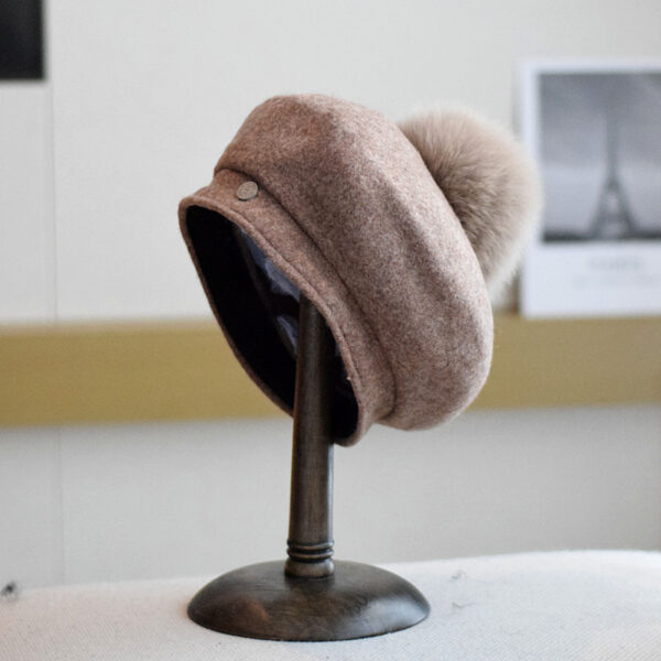 Autumn And Winter Wild Flanging Wool Beret Women - Image 6