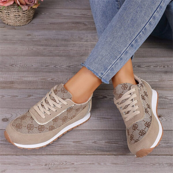 Flower Print Lace-up Sneakers Casual Fashion Lightweight Breathable Walking Running Sports Shoes Women Flats - Image 6