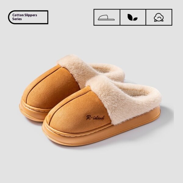 New Winter Cosy Warm Couple Style Concise Fluffy Slippers Women Men Non-slip Soft Slides Indoor Mule Ladies' Home Cotton Shoes - Image 4