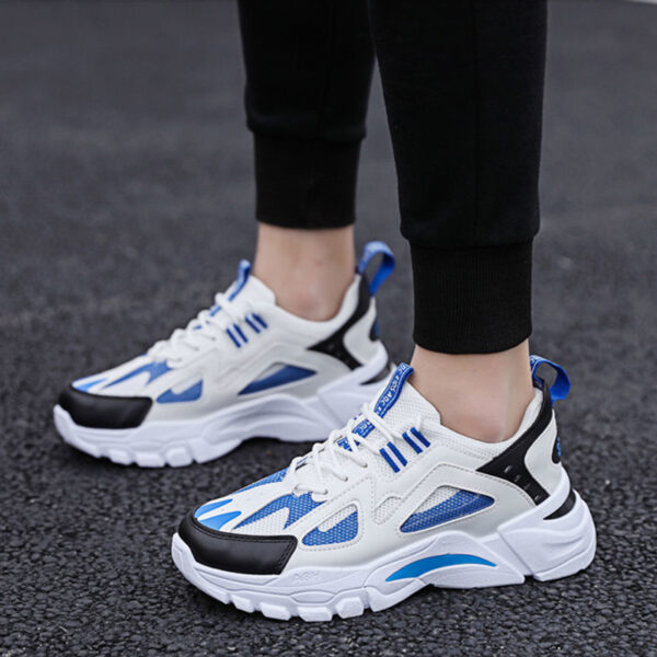 White Sneakers Men Non Slip Walking Running Shoes Sports - Image 2