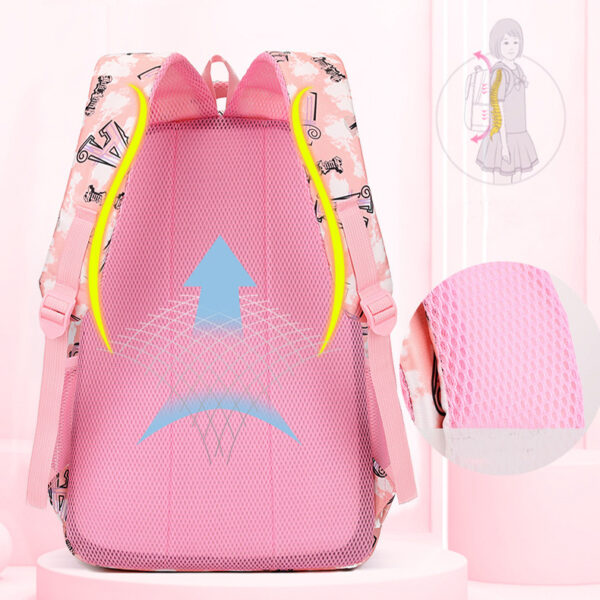 New Letter Print Backpack With Pencil Case Fsahion Sweet Primary School Students Schoolbag For Girls Boys - Image 2