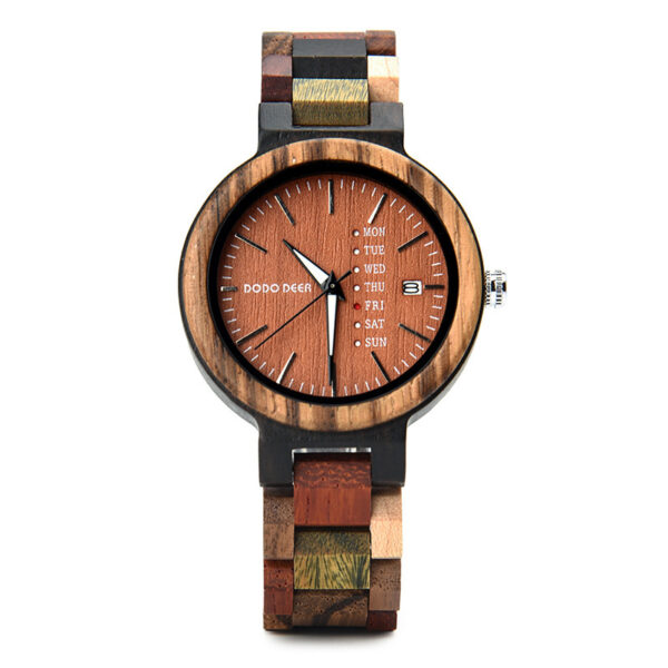 Wood Couple's European And American Style Calendar Watch - Image 6