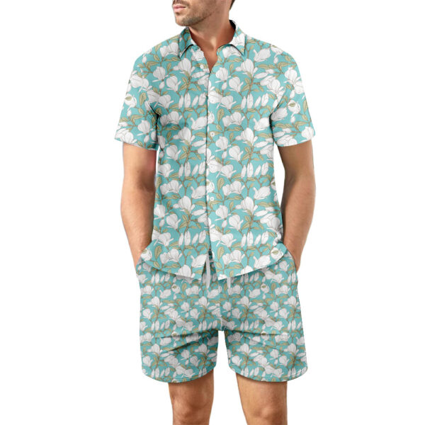 2Pcs Printed Beach Shirt Summer Suit Loose Lapel Button Top And Drawstring Pockets Shorts Casual Short Sleeve Suits For Men Clothing - Image 8