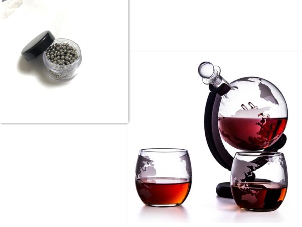 Rotating Earth-shaped Glass Wine Container - Image 9