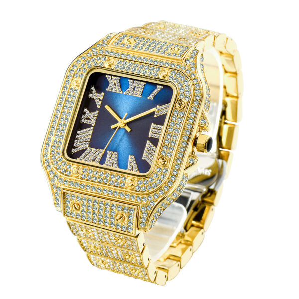 Fashion Hip Hop Diamond Full Diamond Square Men's Watch - Image 8