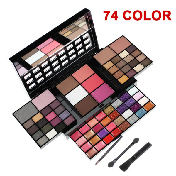 74 Colors Makeup Set Lip Gloss Blush Eyeshadow Highlight Combination Plate Wholesale Makeup Set - Image 3