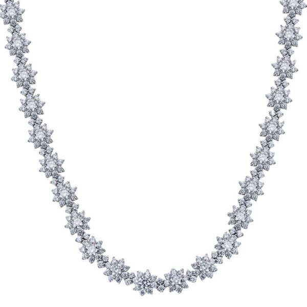 925 Silver High Carbon Diamond Sunflower Collarbone Chain - Image 3