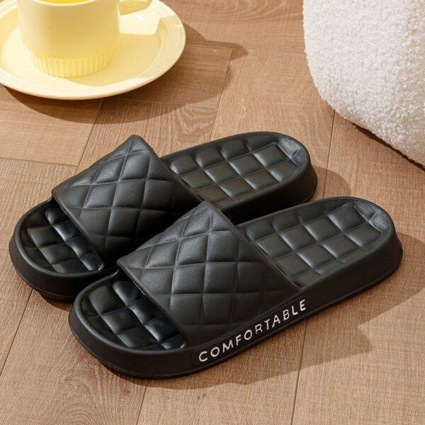 Men's Home Slippers With Plaid Design Soft-soled Silent Indoor Floor Bathing Slippers Women House Shoes Summer - Image 8