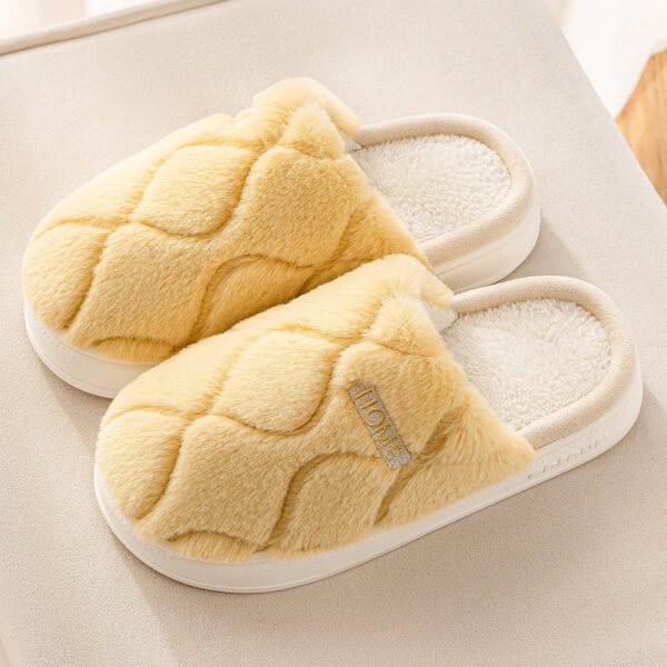 Plush Slippers Winter For Women Indoor Floor Bedroom Home Slipper Warm Solid House Shoes Men Couple - Image 4