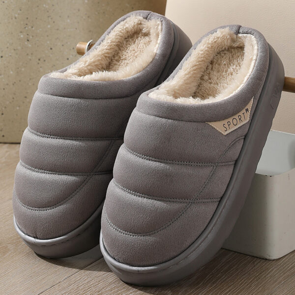 Fashion Solid Plush Slipper Winter Warm Indoor Floor Bedroom Home Slippers For Couple Thick-soled House Shoes Women Men - Image 7