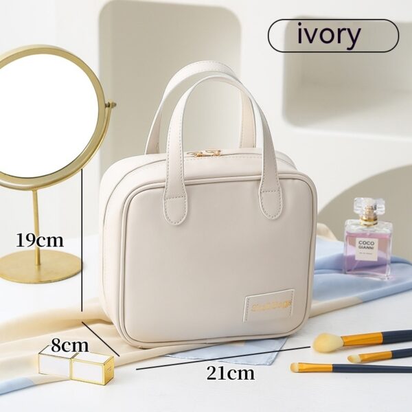 PU Large Capacity Travel Make Up Storage Organizer Makeup Pouch Cosmetic Bag Shell Bags - Image 4