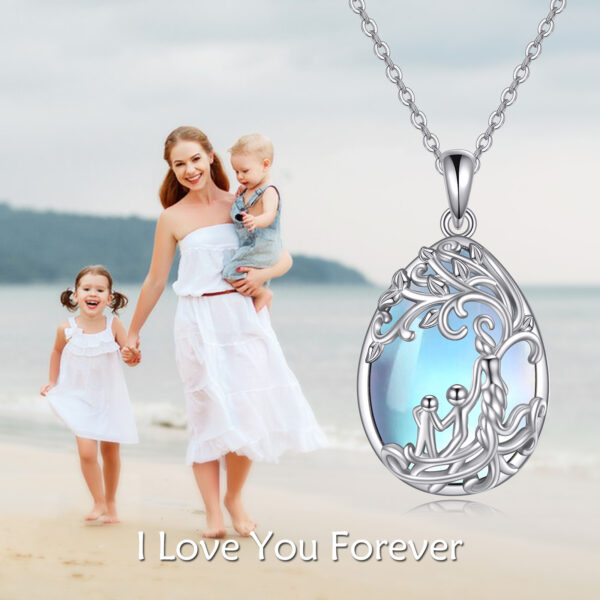 Sterling Silver Moonstone Tree of Life Mother Necklace Jewelry Gifts - Image 5