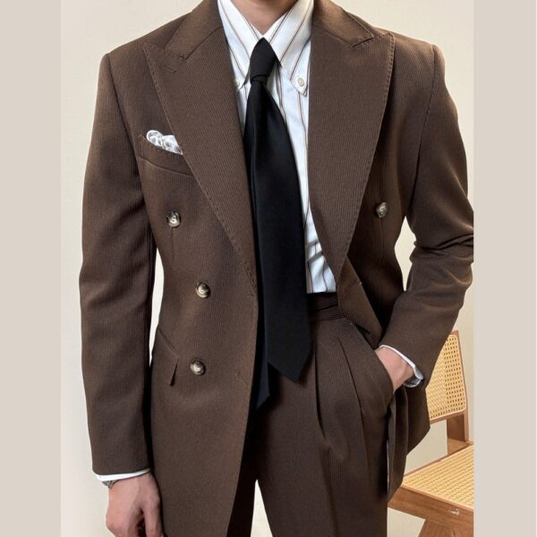 Spring Double Breasted Closure Collar Suit - Image 2