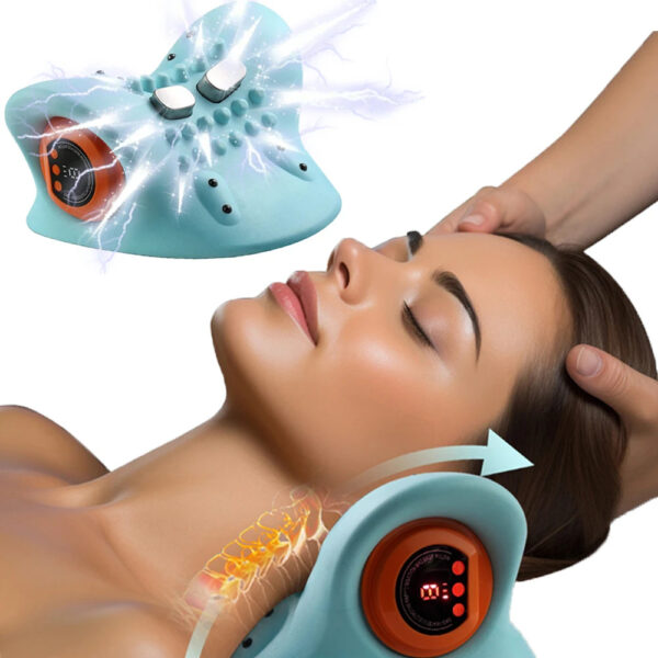 Neck Massager Adults Cervical Spine Relief Traction Portable Neck Head Acupuncture Point Massage Pillow - Image 2