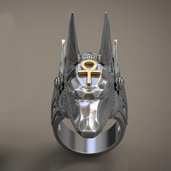 Fashion Men's Retro Anubis Wolf Head Ring - Image 5