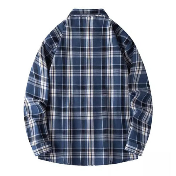 Retro Plaid Shirt Lapel Men's Long-sleeved Jacket - Image 5