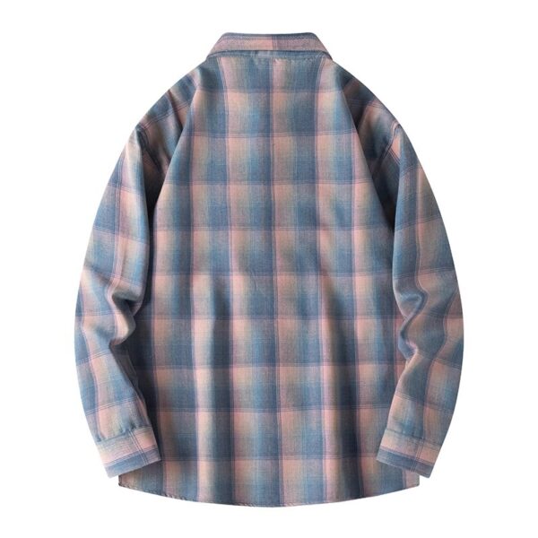 Retro Plaid Shirt Lapel Men's Long-sleeved Jacket - Image 7