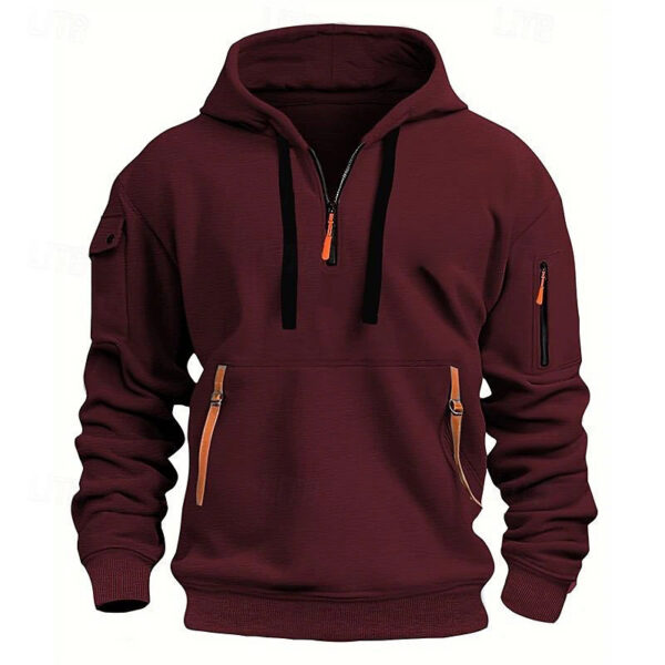 Cotton Dropped Shoulder Hooded Sweatshirt Men's Women's Plus Size Loose Pullover Fashion Sweatshirt - Image 2