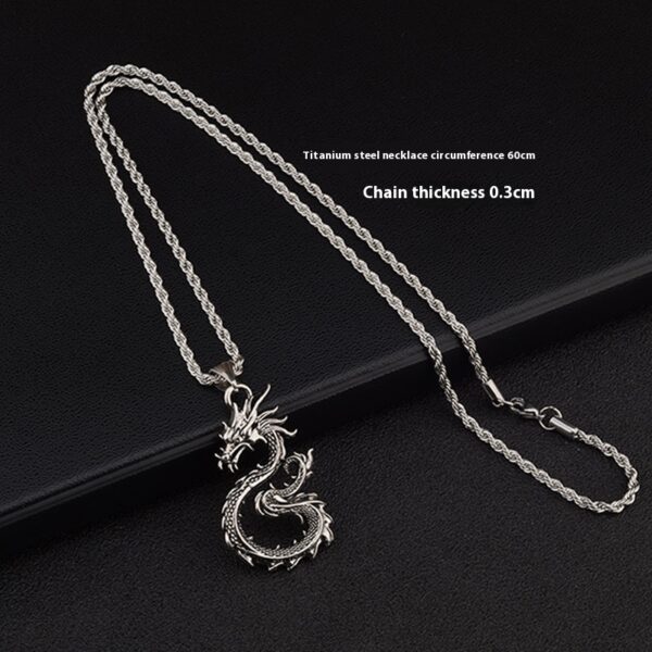 Fashion Jewelry Dragon Sword Pendant Necklace Paved Black Color Jewelry For Men Boy Christmas Gifts - Image 3