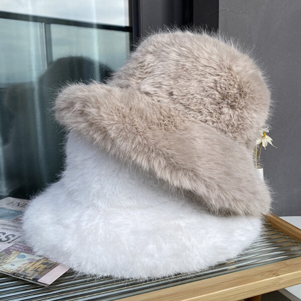 All-match Long Fur Warm Bucket Hat