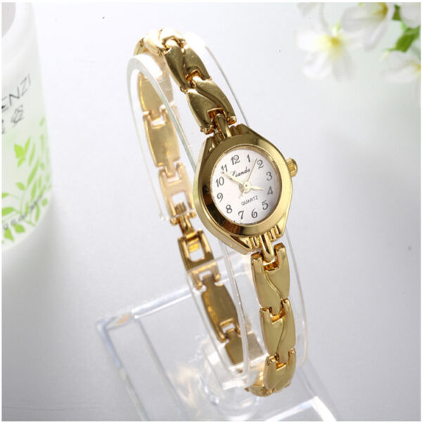 OL Women's Carved Gold Stainless Steel Fashion Watch - Image 6