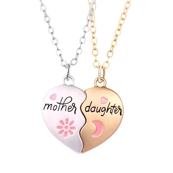 2PCS Set Jewelry Mother Daughter Necklace Matching Heart Magnetic Pendant Fashion Gifts For Mother's Day - Image 4