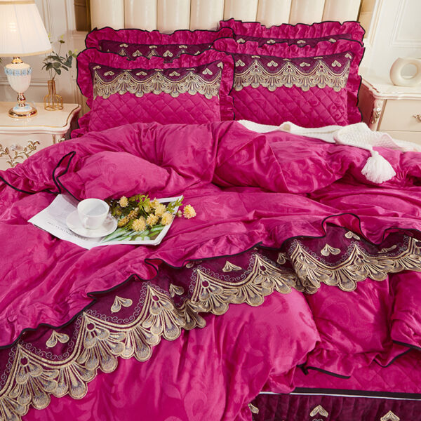 Detachable Bedding Four-piece Duvet Cover Bed Skirt - Image 4