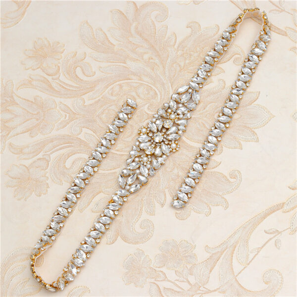 Rhinestone Applique Wedding Dress Waist Jewelry - Image 2