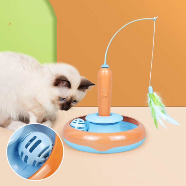 2 In 1 Pet Cat Toy With Feather For Self-play Cat Turntable Pets Supplies Cat Toy Toys Cats Items Products - Image 2