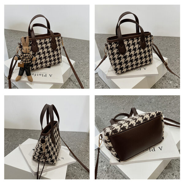 Fashion Houndstooth Shoulder Bags Portable Checkerboard Handbags All-match Messenger Bag Women Totes - Image 10