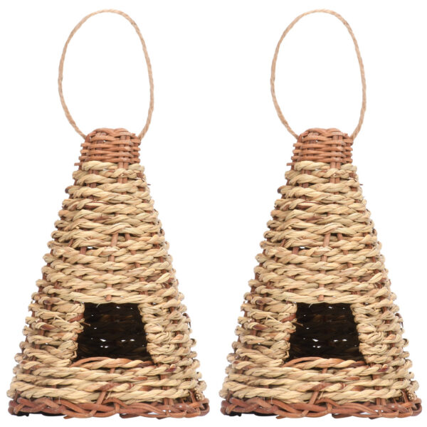 Creative Flat Bottomed Grass Woven Bird's Nest Horticultural Decoration - Image 9