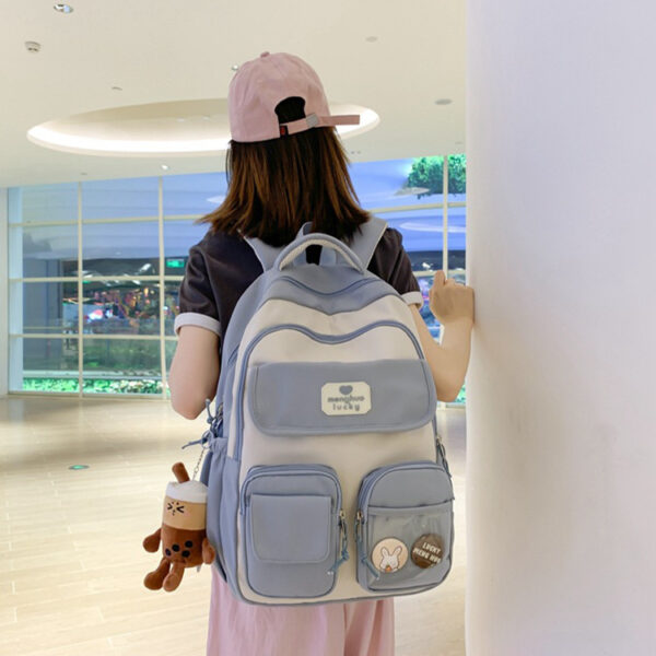 Cute Campus Preppy Backpack Large Capacity Multi-pocket Bags Women Primary Junior High School Students Schoolbags - Image 7