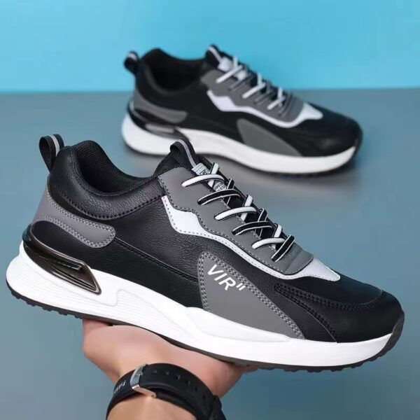 Men's Color Block Mesh Shoes Fashion Casual Lace-up Sneakers Outdoor Breathable Running Sports Shoes - Image 4