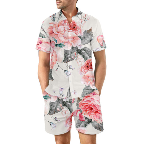 2Pcs Printed Beach Shirt Summer Suit Loose Lapel Button Top And Drawstring Pockets Shorts Casual Short Sleeve Suits For Men Clothing - Image 6