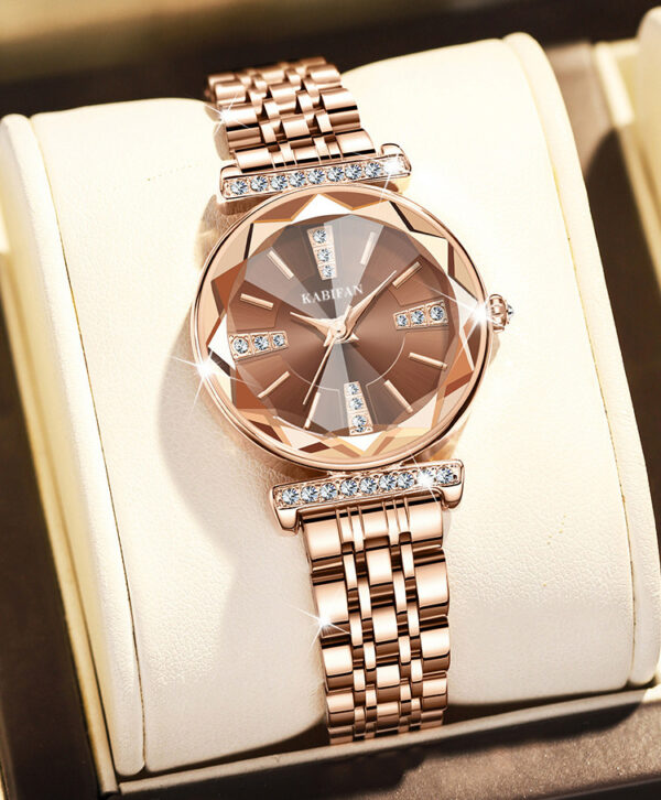 Women's Diamond Mirror Fashion Waterproof Steel Watch - Image 2