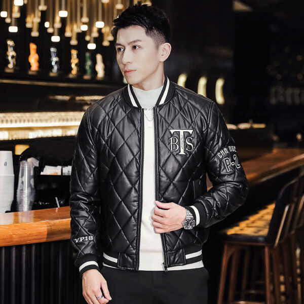 Men's Baseball Collar Slim-fit Youth Embroidered Cotton-padded Jacket - Image 2