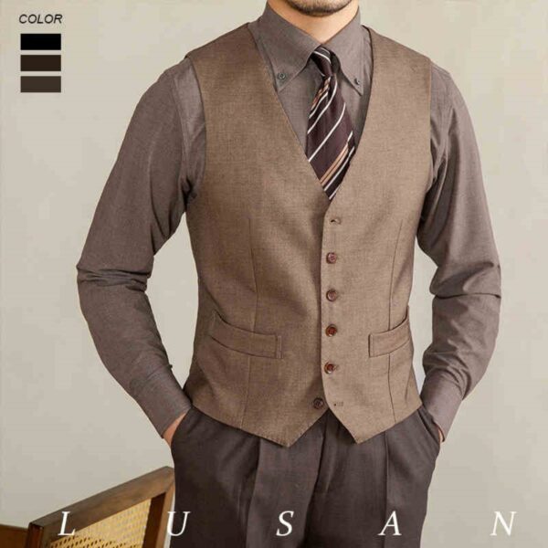 Retro Italian V-neck suit vest - Image 4