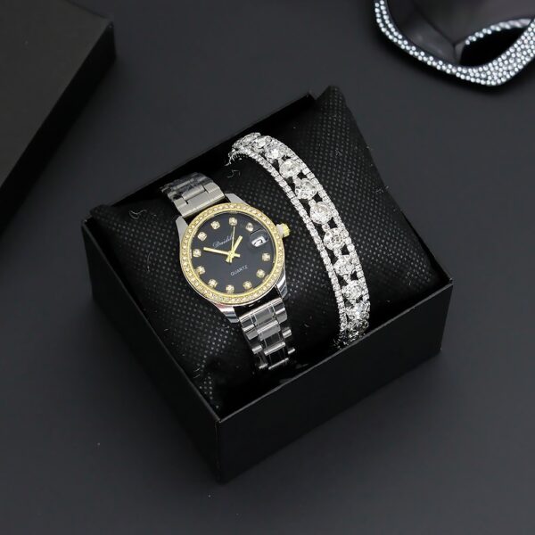 Women's Watch Affordable Luxury Fashion Diamond Foreign Trade Women's Watch Bracelet Student Watch Gift Suit - Image 2