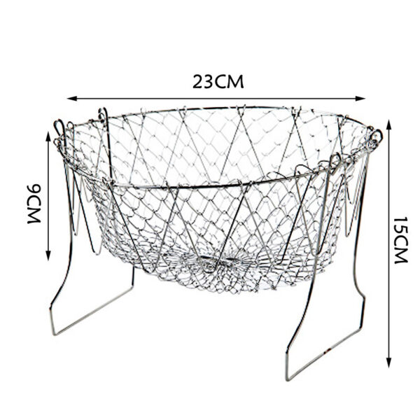 Stainless Steel Deep-fried Large Noodle Kitchen French Fries Tools Drain Basket Household Leak Net Spoon Folding Filter - Image 10