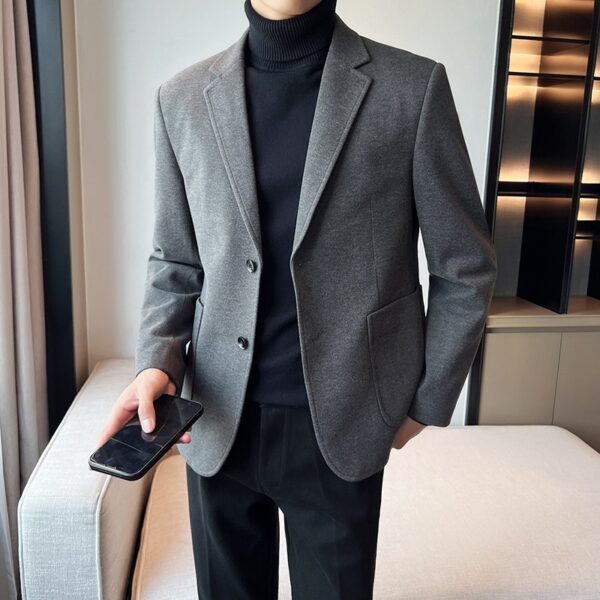 Lightly Mature Woolen Blazer Thick Woolen Coat Leisure Suit - Image 5