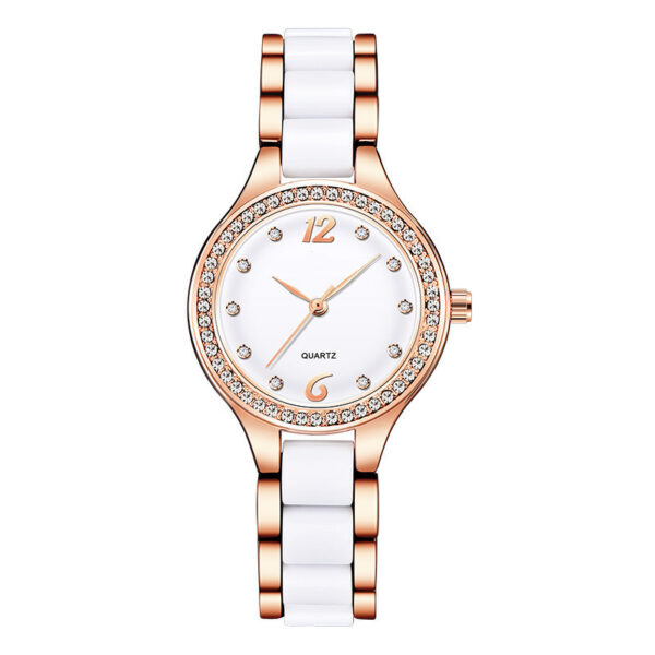 Women's Fashion Simple Waterproof Ceramic Watch With Diamonds - Image 5