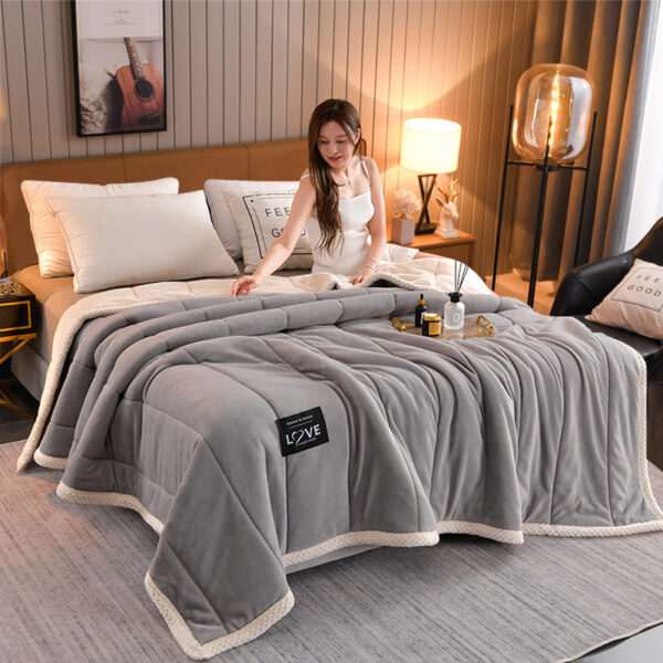 Thick Warm Winter Bed Blankets Wool Blanket Bedspread - Image 8