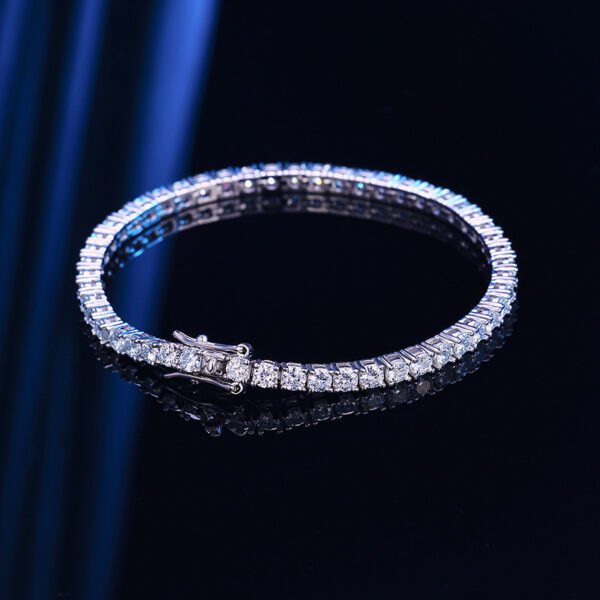 10 Points Moissanite Bracelet Tennis Chain S925 Sterling Silver - Image 3