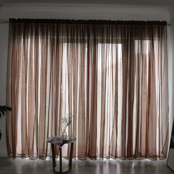 Simple And Modern Balcony Solid Color Gauze Curtain - Image 2