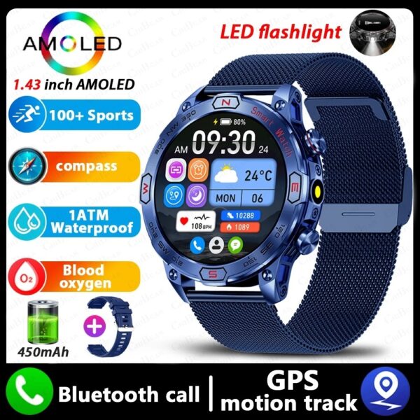 Smart Watch HD AMLOED Screen Bluetooth Calling Sports Watch - Image 9