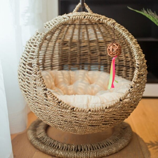 Pet Cat Litter Round Semi-enclosed Opening Cat Hanging Basket - Image 5