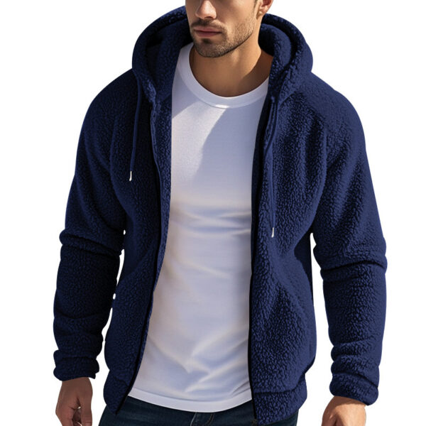 Men's Thickened Warm Double-sided Fleece Jacket Zipper - Image 3