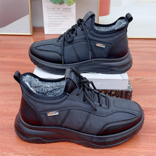 Winter Fleece Lined Padded Warm Keeping Men's Casual Sports Cotton Shoes - Image 2